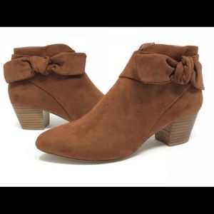 Tahari Faux Suede Bootie with Bow